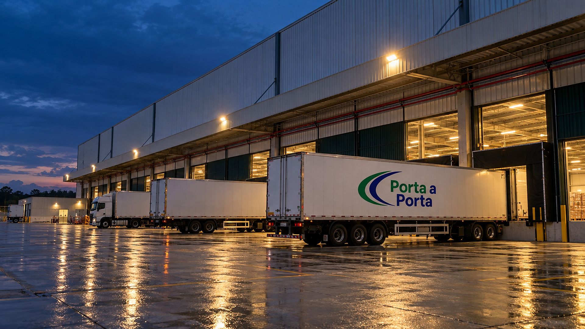 Carretas da Porta a Porta posicionadas nas docas
